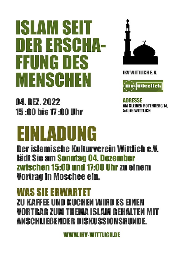 Einladung - Vortrag über Islam 2022